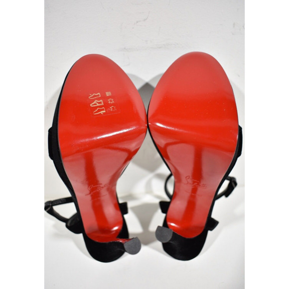 Christian Louboutin Loubi Queen Alta 150 Black Ankle Strap Sandal Heel Pump 39.5 - Picture 12 of 12